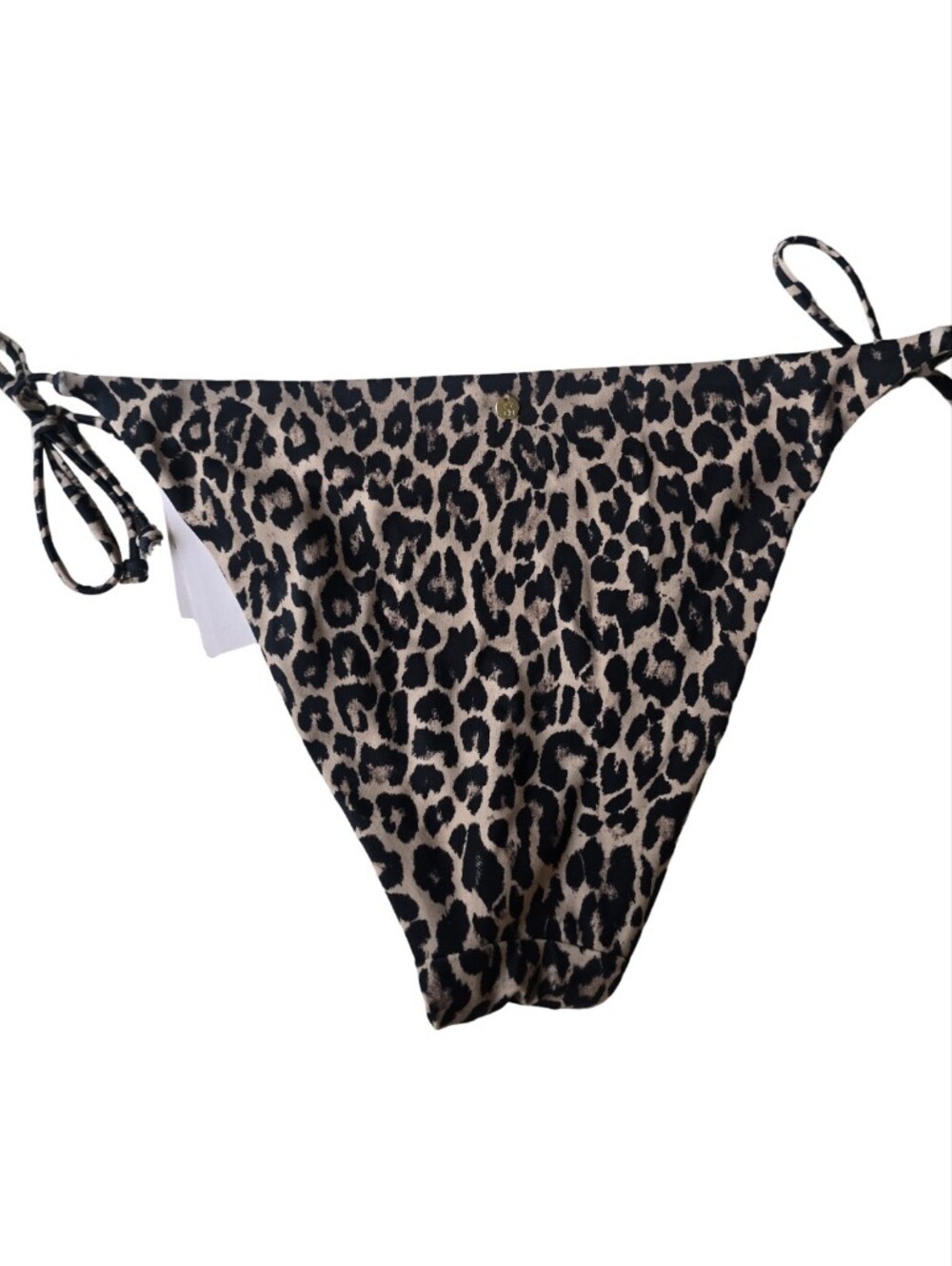 NWT Victoria's Secret Leopard Tie-Side Bikini Bottom - Beige & Black Size L - Picture 2 of 7